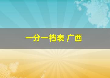 一分一档表 广西